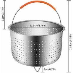 Steamer Basket,304 Stainless Steel Vegetable Steamer Basket, Steamer Rice Cooker Basket Pressure Cooker Steamer Basket With Silicone Covered Handle For Cooking Vegetables And Foods -Kitchen Appliances Discounts 75024563 4
