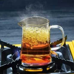 1 Piece Clear Square Bottom Teapot With Clear Glass Infuser, Household Borosilicate Infuser, Perfect For Tea And Coffee (950ml) -Kitchen Appliances Discounts 76892947 5