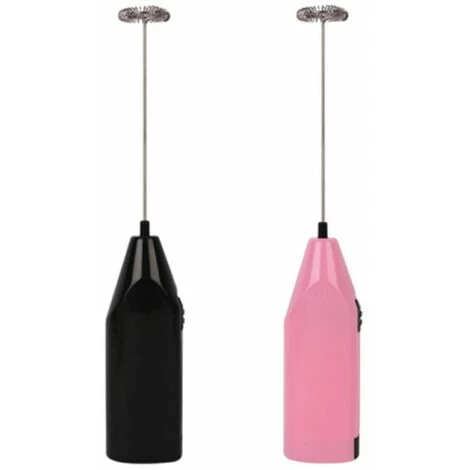 Battery Operated Milk Frother 2 Pack - Electric Whisk, Coffee Frother, Battery Powered Stirrer, Portable Milk Frother, Mini Blender For Bulletproof Coffee, Cappuccino, Latte, Frappe And Black + Pink M 3 Battery Operated Milk Frother 2 Pack - Electric Whisk, Coffee Frother, Battery Powered Stirrer, Portable Milk Frother, Mini Blender For Bulletproof Coffee, Cappuccino, Latte, Frappe And Black + Pink M