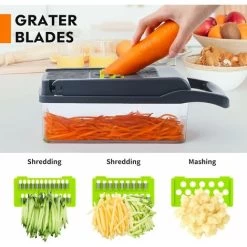 Vegetable Cutter - Cube Cutter - Vegetable Slicer - Suitable For Cubes, Sticks, Slices, Bars Etc. - 14 In 1 Multifunctional Cutter - Onion Chopper - Salad Cutter - Mandolin Cucumber Slicer -Kitchen Appliances Discounts 77174039 4