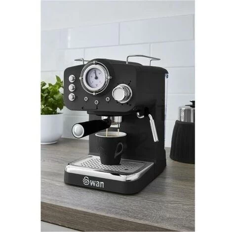 Swan Espresso Coffee Machine, Retro Pump, Black, ESE Pods Or Ground - SK22110BN 6 Swan Espresso Coffee Machine, Retro Pump, Black, ESE Pods Or Ground - SK22110BN - Image 4