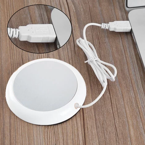 USB Coffee Mug Warmer, Wood Grain Cup Warmer Beverage Mug Heat Mat Water Milk Warmer Plate White 6 USB Coffee Mug Warmer, Wood Grain Cup Warmer Beverage Mug Heat Mat Water Milk Warmer Plate White - Image 4