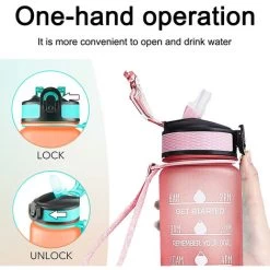 Water Bottle With Straw & Time Marker, Portable Reusable Fitness Sports Water Jug Style 4 -Kitchen Appliances Discounts 77860232 3