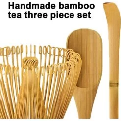 Matcha Whisk Set - Matcha Whisk, Traditional Scoop, Tea Spoon. Handmade From Natural Bamboo -Kitchen Appliances Discounts 78326051 3