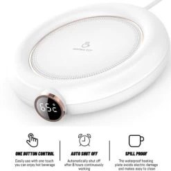 Coffee Mug Warmer&Cup Warmer For Office Desk Use, Electric Beverage Warmer, Coffee Warmer Plate For Cocoa White -Kitchen Appliances Discounts 78327030 3