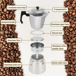 Express Aluminum Espresso - Covered 6 Cups 300 ML -Kitchen Appliances Discounts 78700863 4