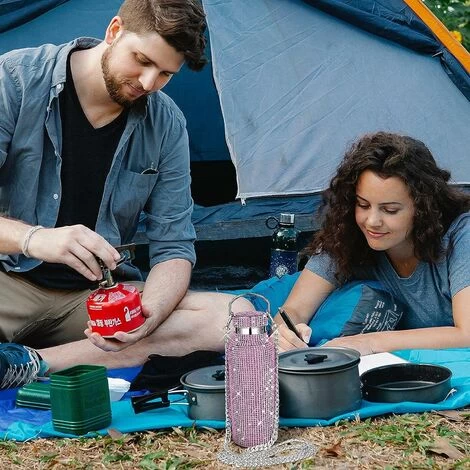 Refillable Water Bottle Insulated Water Bottle Glitter Water Bottle With Chain For Women (Pink, Silver, 750ml) 6 Refillable Water Bottle Insulated Water Bottle Glitter Water Bottle With Chain For Women (Pink, Silver, 750ml) - Image 4