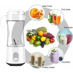 Mini Smoothie Blender Portable Blender Cordless USB Charging 380ML 4000mAh Battery BPA Free 150W Smoothie Fruit Juice Vegetable Blender 8 Mini Smoothie Blender Portable Blender Cordless USB Charging 380ML 4000mAh Battery BPA Free 150W Smoothie Fruit Juice Vegetable Blender -Kitchen Appliances Discounts 78706148 2