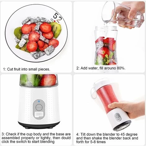 Mini Smoothie Blender Portable Blender Cordless USB Charging 380ML 4000mAh Battery BPA Free 150W Smoothie Fruit Juice Vegetable Blender 6 Mini Smoothie Blender Portable Blender Cordless USB Charging 380ML 4000mAh Battery BPA Free 150W Smoothie Fruit Juice Vegetable Blender - Image 4