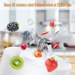 Portable Mini Blender Personal Size Electric Fruit Blender USB Rechargeable Electric Fruit Blender Juicer Baby Travel 380ml 6 Blades Blender -Kitchen Appliances Discounts 78707066 3