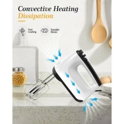 Electric Mixer, Electric Whisk With 6 Speeds, 2 Propeller Whisks And 2 Beater Hooks, Turbo Button, Eject Button, 400W Electric Kitchen Mixer For Eggs, Cream And Various Jams -Kitchen Appliances Discounts 78707533 4