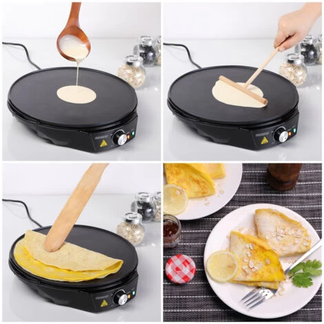 Monzana Crêpes Maker Crepes Non-Stick Coating 1200W Stepless Temperature 30cm BPA Free LED Including Dough Distributor Spatula 7 Monzana Crêpes Maker Crepes Non-Stick Coating 1200W Stepless Temperature 30cm BPA Free LED Including Dough Distributor Spatula - Image 5
