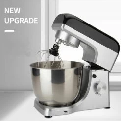 1000W Stand Mixer, 5L Metal Case 8 Speed Adjustable Stand Mixer With Baking Kit, Kitchen Mixer With Dough Hook, Blat Beater, Wire Whisk And Splash Guard (Silver)