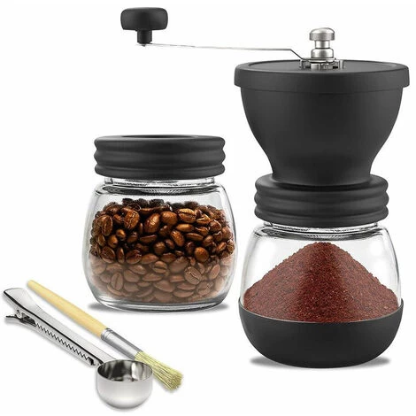 Manual Coffee Grinder Adjustable Coarse Ceramic Grinder Hand Held Coffee Grinder Compact Crank Handle For Home, Office And Travel With Brush, Spoon 3 Manual Coffee Grinder Adjustable Coarse Ceramic Grinder Hand Held Coffee Grinder Compact Crank Handle For Home, Office And Travel With Brush, Spoon