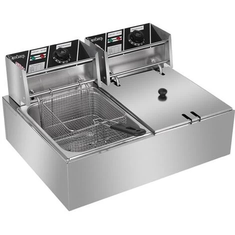 EH82 2500W 220-240V 12.7QT/12L Stainless Steel Double Cylinder Electric Fryer UK Plug 4 EH82 2500W 220-240V 12.7QT/12L Stainless Steel Double Cylinder Electric Fryer UK Plug - Image 3