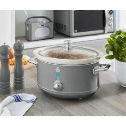 Swan 3.5L Slow Cooker Retro Grey -Kitchen Appliances Discounts 81260820 5