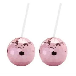 2pcs 600ML Disco Ball Cups Flash Ball Cocktail Cup With Lid & Straw Nightclub Bar Party Flashlight Straw Wine Glass Drinking Tea Cup
