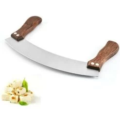 Pizza Cutter Large, Pizza Chopping Knife Made Of Stainless Steel 35cm With Wooden Handle