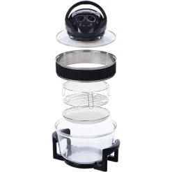 Schallen 17L 2 In 1 Deluxe Black & Glass Air Fryer Deep Fat Free Frying Healthy Halogen Cooker + Accessories Included -Kitchen Appliances Discounts 82401395 4