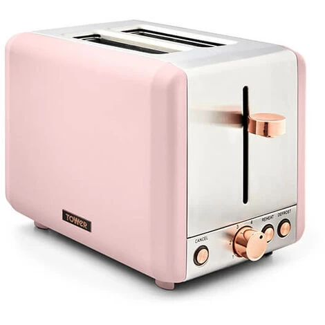 Tower Cavaletto Pyramid Kettle And 2 Slice Toaster Set Pink 4 Tower Cavaletto Pyramid Kettle And 2 Slice Toaster Set Pink - Image 2