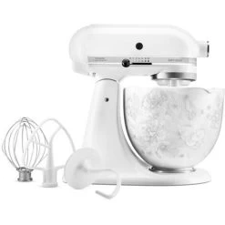 KitchenAid Artisan Mixer 156 White & Whisper Floral Ceramic Bowl With Free Gift -Kitchen Appliances Discounts 83668636 3