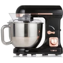 Tower Stand Mixer Rose Gold 5 Litre Stainless Steel Bowl Black