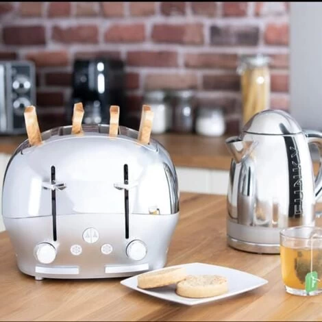The Funky Appliance Company 1.7 Litre Kettle And 4 Slice Toaster Set Chrome 7 The Funky Appliance Company 1.7 Litre Kettle And 4 Slice Toaster Set Chrome - Image 5