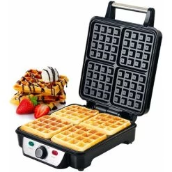 Waffle Maker Iron 4 Slice Non-Stick Electric Belgian Waffle Machine 1000W Geepas