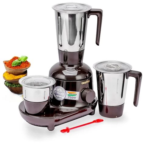 Geepas 750W 3-in-1 Mixer Grinder 3 Stainless Steel Jars 3 Speed Dry Wet Grinding 4 Geepas 750W 3-in-1 Mixer Grinder 3 Stainless Steel Jars 3 Speed Dry Wet Grinding - Image 2