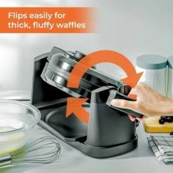Geepas Rotating Belgian Waffle Maker Machine Waffle Iron Non-Stick Plates 1000W -Kitchen Appliances Discounts 83743731 3