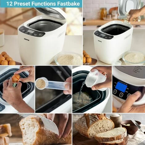 Digital Bread Maker Machine Automatic 12 Function Gluten Free Fast Bake 550W 1.5 5 Digital Bread Maker Machine Automatic 12 Function Gluten Free Fast Bake 550W 1.5 - Image 3