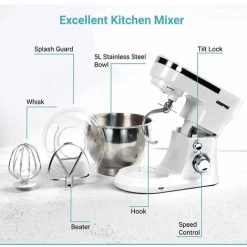 Stand Food Mixer 5L Tilt-Head Mixer Kitchen Standing Mix With Dough Hooks 1000W -Kitchen Appliances Discounts 83743826 3