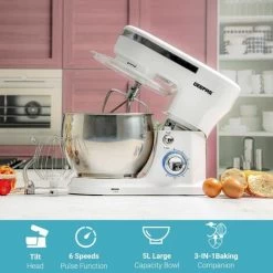 Stand Food Mixer 5L Tilt-Head Mixer Kitchen Standing Mix With Dough Hooks 1000W -Kitchen Appliances Discounts 83743826 4