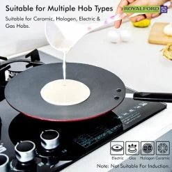 Pan Pancake Roti Tawa Dosa Chapati Flatbread Crepe Tortilla Tava 28cm Royalford -Kitchen Appliances Discounts 83743835 5