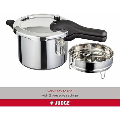 Judge 5 Litre Pressure Cooker W Steamer Basket, Divider Insert & Trivet, Large 4 Judge 5 Litre Pressure Cooker W Steamer Basket, Divider Insert & Trivet, Large - Image 2