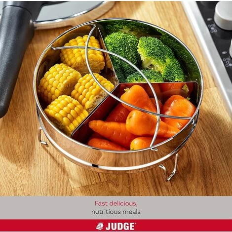 Judge 5 Litre Pressure Cooker W Steamer Basket, Divider Insert & Trivet, Large 5 Judge 5 Litre Pressure Cooker W Steamer Basket, Divider Insert & Trivet, Large - Image 3