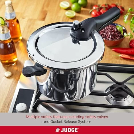 Judge 5 Litre Pressure Cooker W Steamer Basket, Divider Insert & Trivet, Large 6 Judge 5 Litre Pressure Cooker W Steamer Basket, Divider Insert & Trivet, Large - Image 4