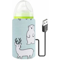 Portable USB Baby Bottle Warmer Thermostat For Family Outdoor Travel (Polar Bear)