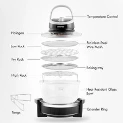 17L Halogen Oven Convection Turbo Cooker Air Fryer With Extender Ring Geepas 10 17L Halogen Oven Convection Turbo Cooker Air Fryer With Extender Ring Geepas -Kitchen Appliances Discounts 86049495 4