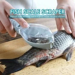 GTA Fish Scale Scraper, Fish Skin Peeler Made Of ABS Plastic With Clear Lid For Home Kitchen Restaurant -Kitchen Appliances Discounts 86194443 3