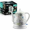 GTA Ceramic Electric Kettle, Boil Water Quickly And Easily, Removable Swivel Base And Boil Dry Protection, Hassle-Free Auto Shutoff, 1.5L, Pattern