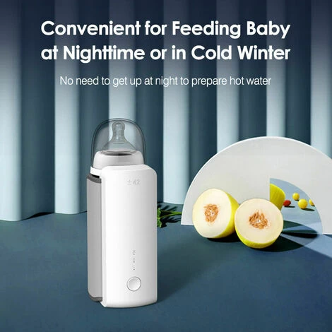 Portable Wireless Baby Bottle Warmer Travel Breastmilk Warmer Cooler Bag Built-in Battery With USB Charging Cable (White) 6 Portable Wireless Baby Bottle Warmer Travel Breastmilk Warmer Cooler Bag Built-in Battery With USB Charging Cable (White) - Image 4