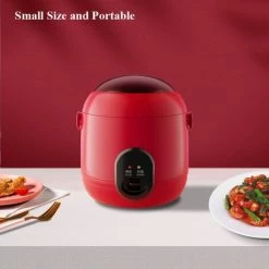 1.2L Mini Steam Rice Cooker With Removable Non-Stick Pot And Indicator Lights - Perfect Rice In Minutes For 1-2 People,Red 9 1.2L Mini Steam Rice Cooker With Removable Non-Stick Pot And Indicator Lights - Perfect Rice In Minutes For 1-2 People,Red -Kitchen Appliances Discounts 86604511 3