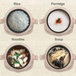 1.2L Mini Steam Rice Cooker With Removable Non-Stick Pot And Indicator Lights - Perfect Rice In Minutes For 1-2 People,Red 11 1.2L Mini Steam Rice Cooker With Removable Non-Stick Pot And Indicator Lights - Perfect Rice In Minutes For 1-2 People,Red -Kitchen Appliances Discounts 86604511 5