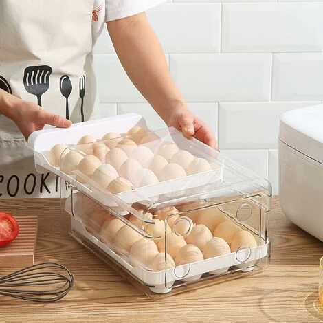 Fridge Egg Rack, 32 Grids/2 Layers Fridge Egg Rack, Fridge Egg Drawer, Fridge Fresh Egg Storage Box(1pc) 4 Fridge Egg Rack, 32 Grids/2 Layers Fridge Egg Rack, Fridge Egg Drawer, Fridge Fresh Egg Storage Box(1pc) - Image 2