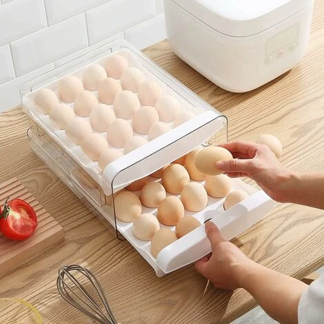 Fridge Egg Rack, 32 Grids/2 Layers Fridge Egg Rack, Fridge Egg Drawer, Fridge Fresh Egg Storage Box(1pc) 5 Fridge Egg Rack, 32 Grids/2 Layers Fridge Egg Rack, Fridge Egg Drawer, Fridge Fresh Egg Storage Box(1pc) - Image 3
