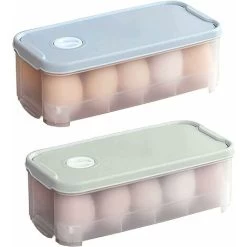 Fridge Egg Box 2 Pcs Egg Storage Box 10 Eggs Plastic Egg Box With Lid Egg Food Box For Fridge Kitchen Camping Picnic