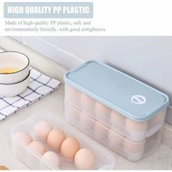 Fridge Egg Box 2 Pcs Egg Storage Box 10 Eggs Plastic Egg Box With Lid Egg Food Box For Fridge Kitchen Camping Picnic -Kitchen Appliances Discounts 86606705 5