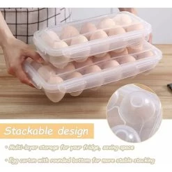 Pieces Fridge Egg Box, Clear Plastic Egg Box, Fridge Egg Box With Lid, Stackable Egg Holder, 10 Egg Capacity (Clear) -Kitchen Appliances Discounts 86608495 3