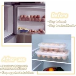 Pieces Fridge Egg Box, Clear Plastic Egg Box, Fridge Egg Box With Lid, Stackable Egg Holder, 10 Egg Capacity (Clear) -Kitchen Appliances Discounts 86608495 5